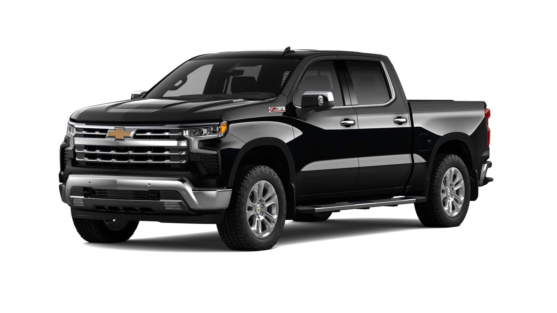 2026 Chevrolet Silverado 1500 LTZ in Black — front three-quarter view
